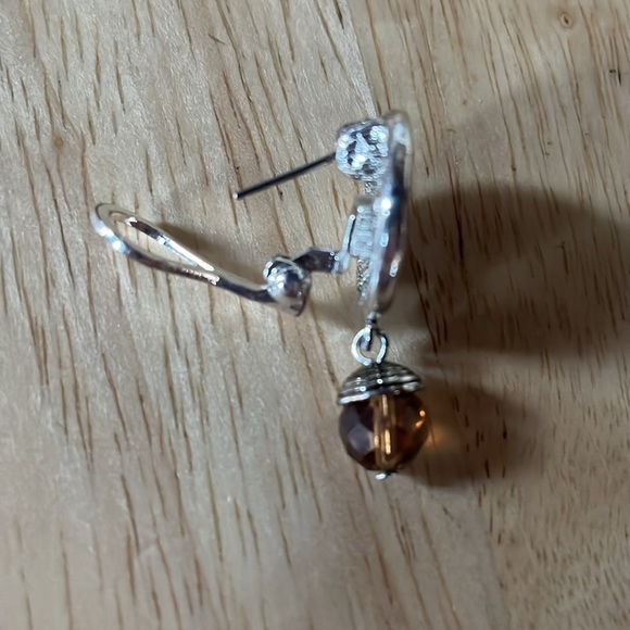 Vintage Never worn amber, silver and black colored earrings by Premier Designs. - Picture 3 of 4